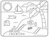 Beach Coloring Page  Little Bee Family sketch template