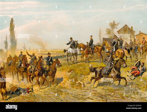 Battle at Gravelotte or Bataille de Saint-Privat, Third Battle of Metzbei on 6 August 1870 ...