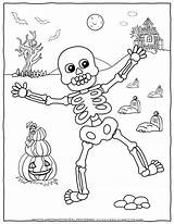 Halloween Coloring Pages Skeleton sketch template