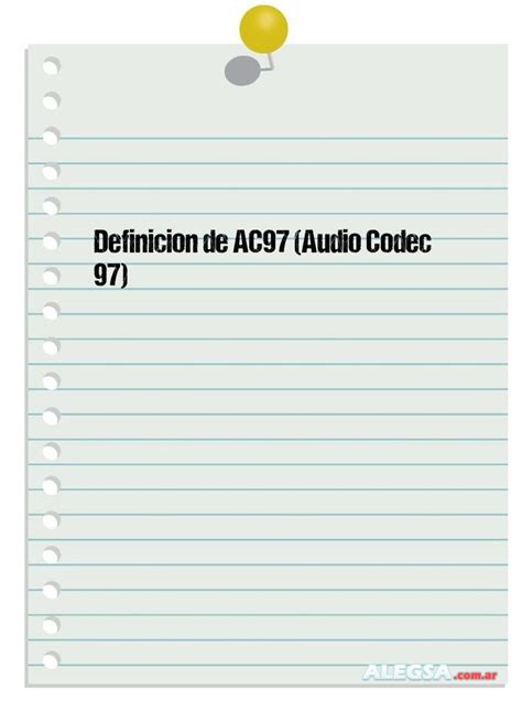 Definición de AC97 (Audio Codec 97)