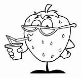 Strawberry Drinking Water Coloring Page  Free Printable Pages sketch template