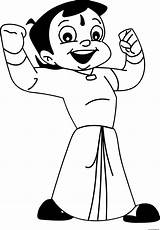 Chota Bheem And Krishna Colouring Pages  Posing With sketch template
