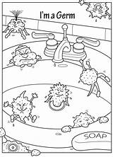 Germ Coloring Pages Handwashing sketch template