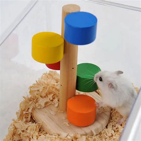 Creative Hamster Jumping Ladder Natural Wooden Colorful Scaling Ladder ...