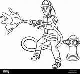 Firefighter Isolated Coloring Page For Kids Stock Vector Image & Art  sketch template