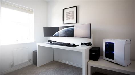 Clean Setup V2 - LOTS OF WHITE • /r/battlestations | Work space decor, Gaming room setup ...