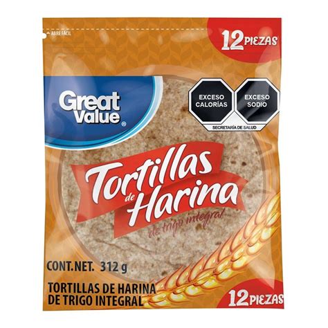 Tortillas de harina Great Value de trigo integral 312 g | Walmart