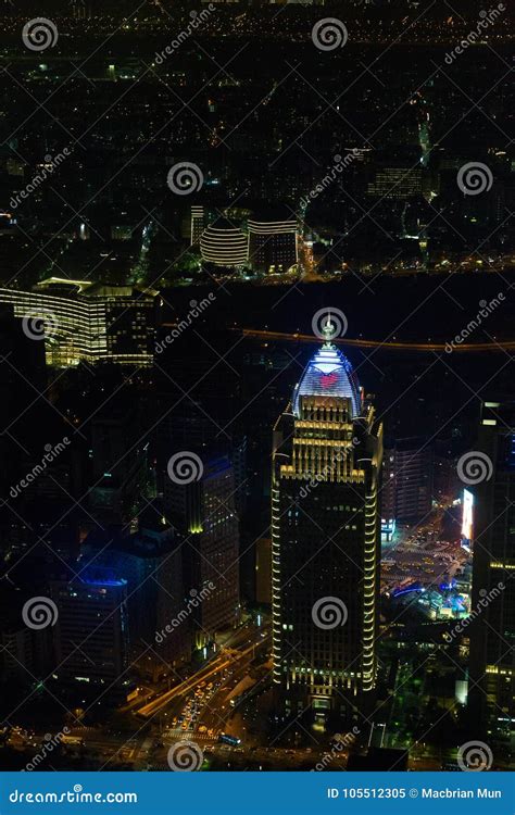 Taipei`s Colorful Cityscape at Night Editorial Image - Image of scenic, skyscraper: 105512305