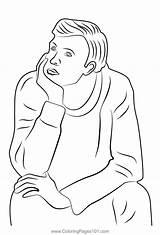 Boy Thinking Coloring Page For Kids  Free Boys Printable sketch template