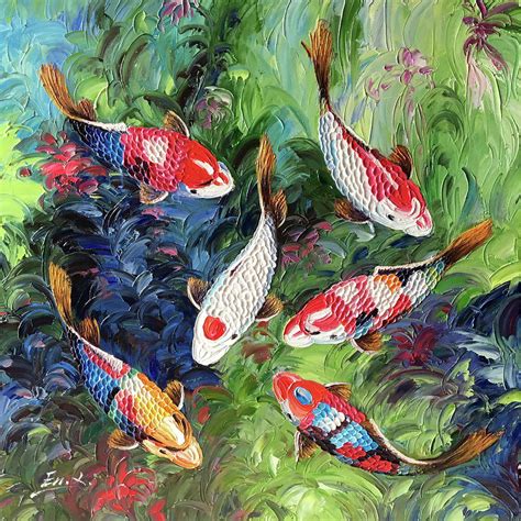 Koi Fish Painting by Enxu Zhou - Fine Art America