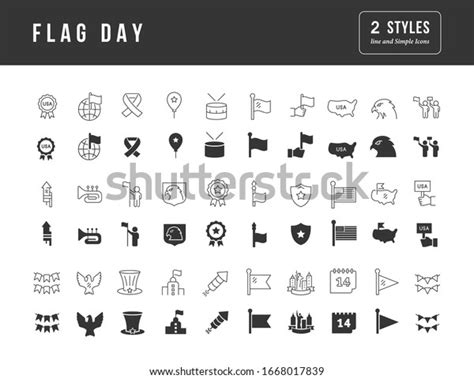 Collection Vector Black White Icons Flag Stock Vector (Royalty Free ...