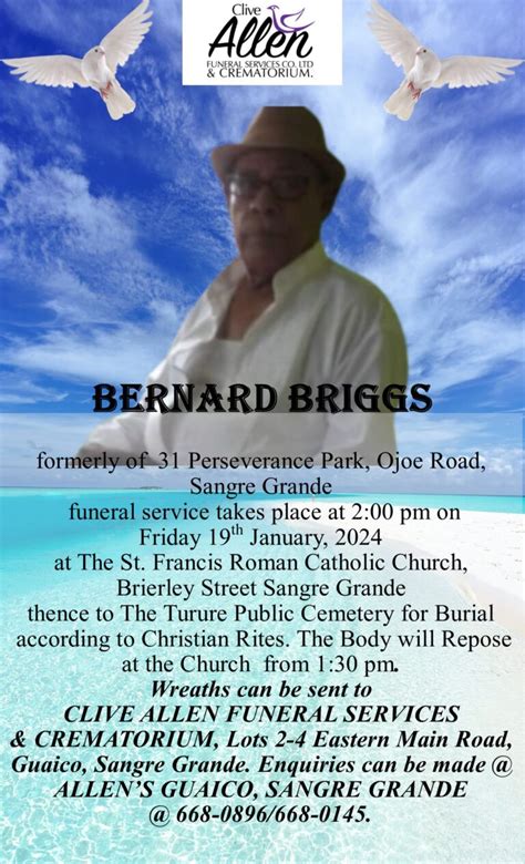 BERNARD BRIGGS – Clive Allen Funeral Services Co. Ltd & Crematorium