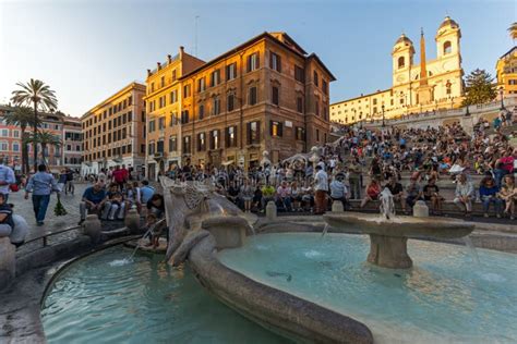 Sunset View of Spanish Steps and Piazza Di Spagna in City of Rome, Italy Editorial Photography ...