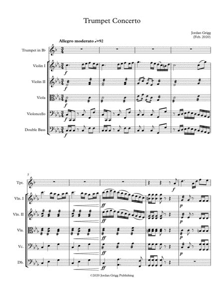 Trumpet Concerto Sheet Music | Jordan Grigg | Orchestra