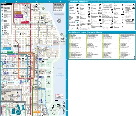 Chicago Loop Hotels And Tourist Attractions Map - Chicago Loop Map ...