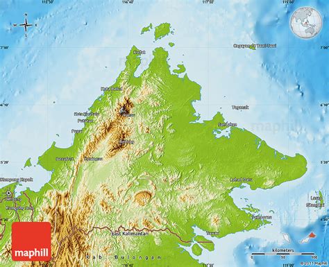 Physical Map of Sabah