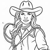 Cowgirl With A Lasso Coloring Page  Pagescom sketch template