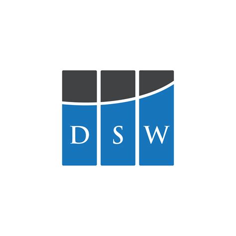 DSW letter logo design on WHITE background. DSW creative initials ...