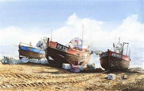 Fishing Boats On Beach – Seaside Art Gallery – Fine Art Prints Of Painting By Woking Surrey ...