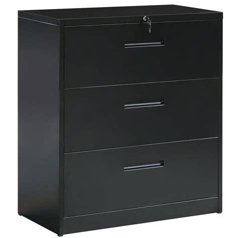 Locking Lateral File Cabinet, Heavy Duty 3 Drawer Metal Lateral File ...