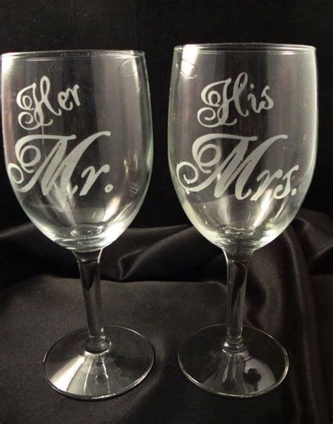 Custom Engraved Wine Glasses Bride and Groom Glasses | Etsy | Wedding ...