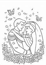 Princess Cinderella and Prince Wedding coloring Page  Download Print sketch template