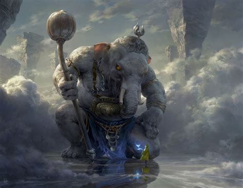 ArtStation - 万仙阵普贤收白象, Tianhua Xu Fantasy Artwork, Digital Art ...