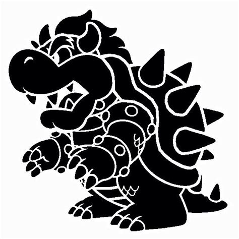 Bowser Stencil | Pumpkin carvings stencils, Cricut crafts, Clock tattoo ...