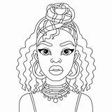 Afro Woman Turban Head Wrap Scarf With Some Ornaments Black girl  sketch template