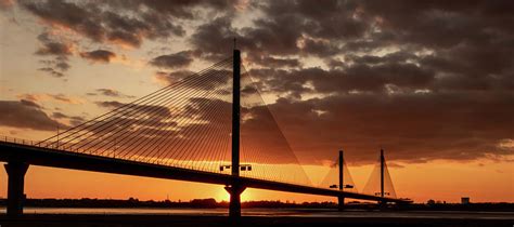 Mersey Gateway Bridge at sunset panorama Photograph by Paul Madden | Fine Art America