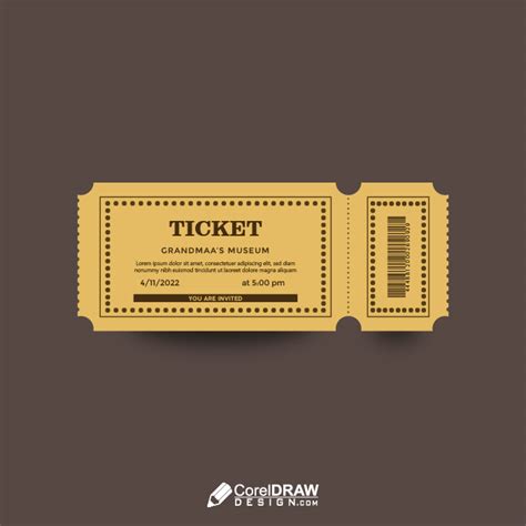 Download Abstract Yellow Paper Stub Ticket Template | CorelDraw Design ...