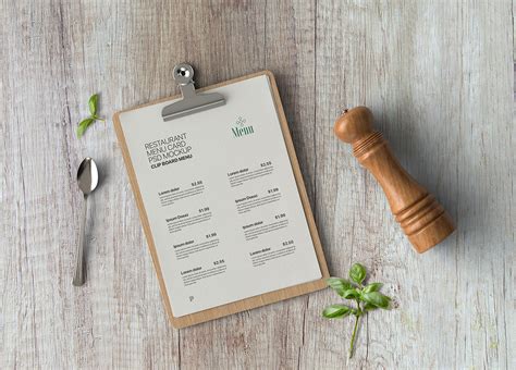 Free Restaurant Menu Card PSD Mockup :: Behance