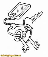 Coloring Keys Lock Safety Template Sketch Page sketch template