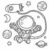 Premium Vector  Cute Astronaut On space Hand Drawn coloring book sketch template