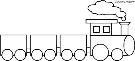 Easy Steam Train Coloring Page - ColoringAll