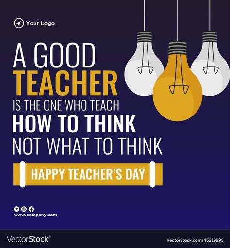 Creative happy teachers day banner design Vector Image