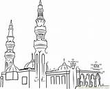 Masjid Nabawi Coloring Pages Sketch Page sketch template