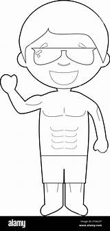 Easy coloring cartoon vector Illustration Of A Model Stock Vector Image  sketch template