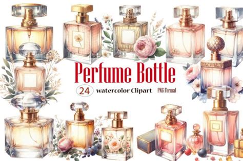Perfume Bottle Watercolor Clipart Bundle Graphic by craftvillage · Creative Fabrica