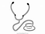 Doctors Stethoscope Coloring Page For Kids  Free Health Printable sketch template