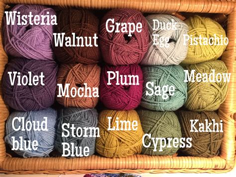 the names of the colours of the CAL | Yarn color combinations, Yarn colors, Handmade blanket