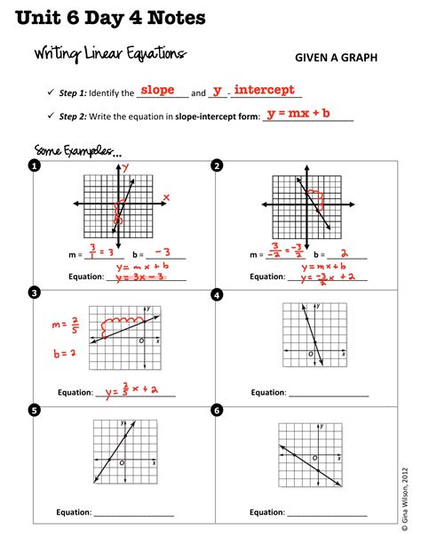 Unit 4 Test Linear Equations Answer Key