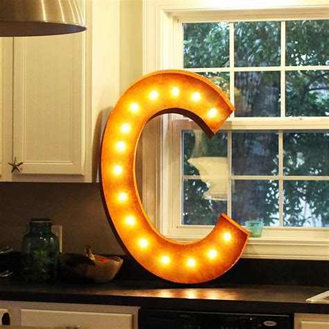 36” Letter C Lighted Vintage Marquee Letters (Rustic) - Buy Marquee Lights Online - The Rusty ...