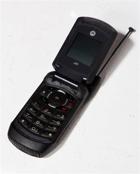 TE050 Motorola Black Flip Cell Phone Prop Rental | ACME Brooklyn