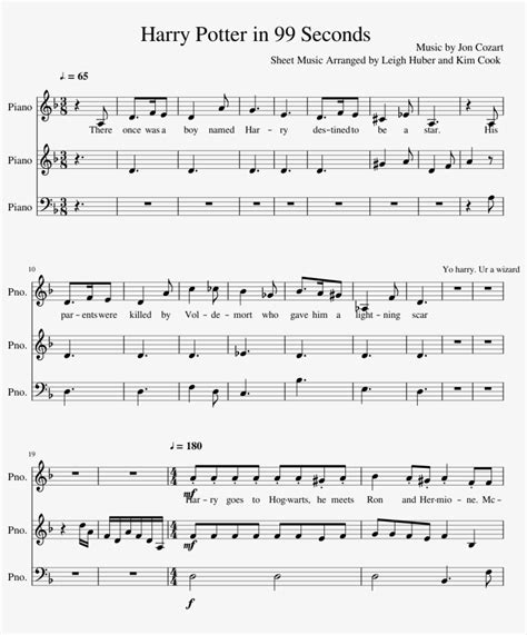 Harry Potter In 99 Seconds Sheet Music Composed By - See The Potential Sheet Music PNG Image ...