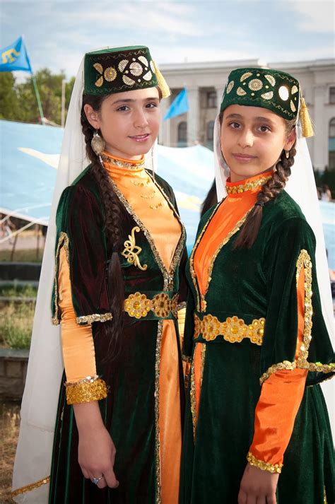 Crimean Tatar female dancers in Simferopol, Ukraine. Crimean Tatars make enormous efforts to ...