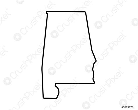 US state map Alabama outline symbol Vector illustration - stock vector 5223176 | Crushpixel