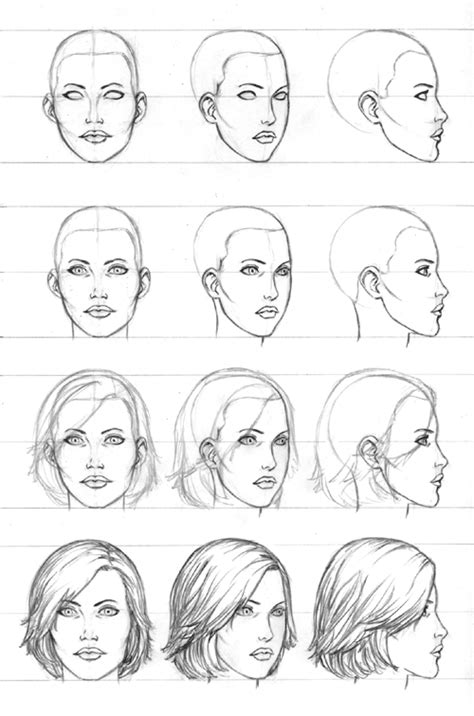 How to Draw 3 4 Face Female View - Lum Waller