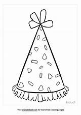 Happy Birthday Party Hat Coloring Page sketch template