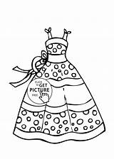 Clothes Coloring Pages Dress Summer Polka Dot Page For Girls  sketch template